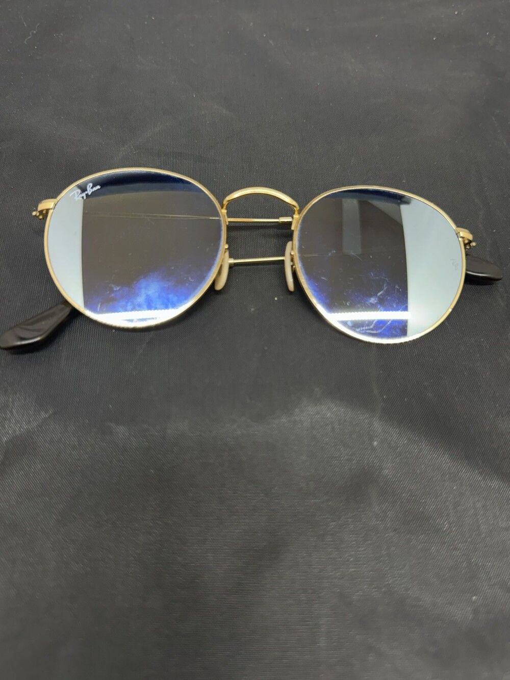 Ray-Ban RB3447-N Round Metal Sunglasses Gold Frame Mirrored Lens 50-21-145